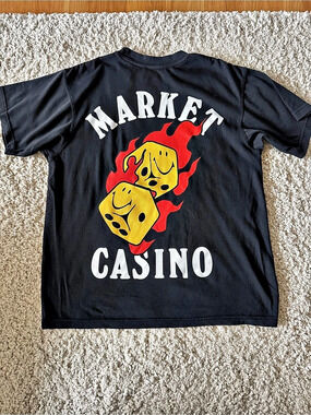 Market Casino Dice T-Shirt Graphic Tee Black